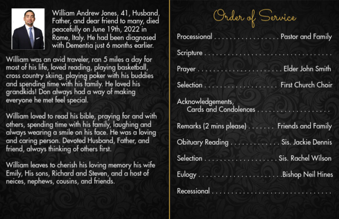 Obituary Cover | Inside 1 of 2 แทบลอยด์ template